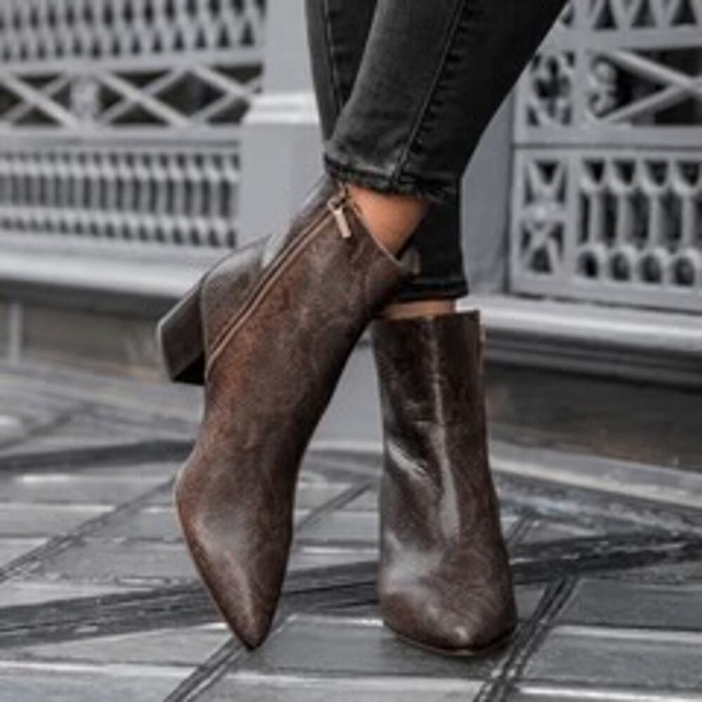 Thursday Boot Co Luna Chocolate Snakeskin Bootie Size 10.5